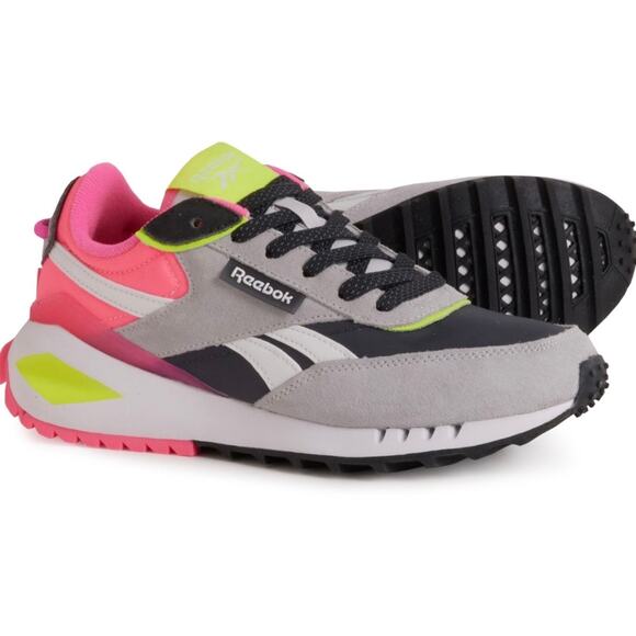 NIB Reebok Forte Racer 7.5M 38 Lifestyle Sneaker Shoes Pink Gray Yellow - Picture 2 of 12